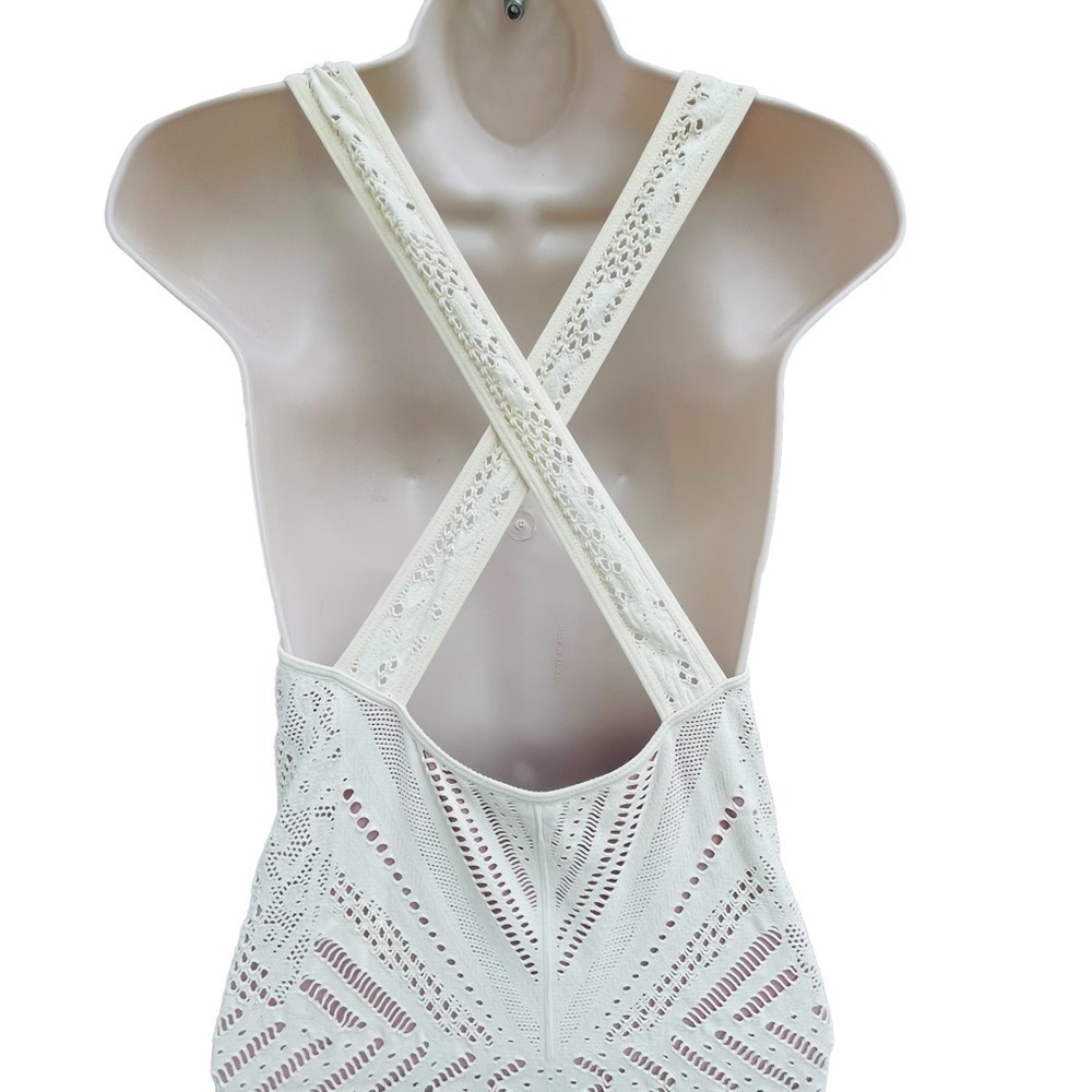 Nwt INTIMATELY FREE PEOPLE Lace Ivory Nude Body-con Mini size medium large 8883 - Picture 5 of 11